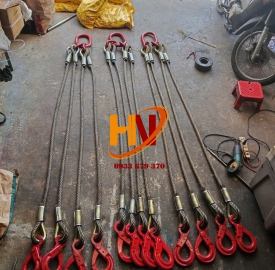 Sling Cáp Thép 4 CHÂN D20mm x 2 Mét Trung Quốc