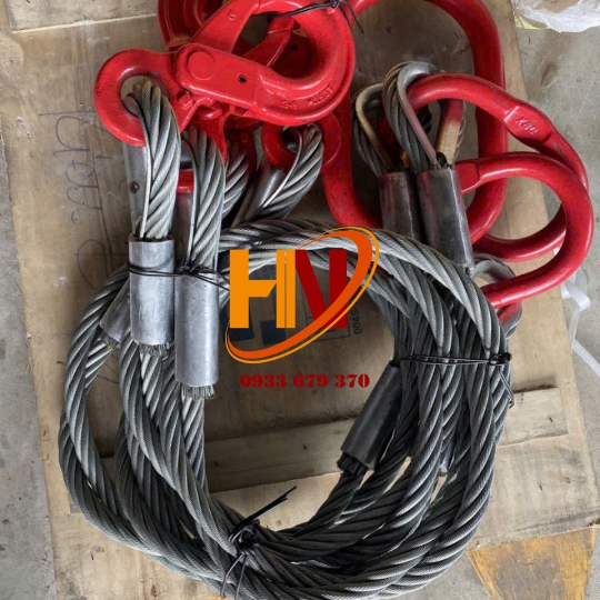 Sling Cáp Thép 4 CHÂN D20mm x 2 Mét Trung Quốc