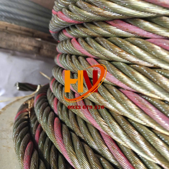 CÁP THÉP SỌC ĐỎ 6X37 TRUNG QUỐC