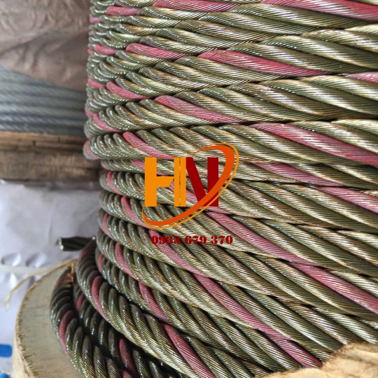 CÁP THÉP SỌC ĐỎ 6X37 TRUNG QUỐC