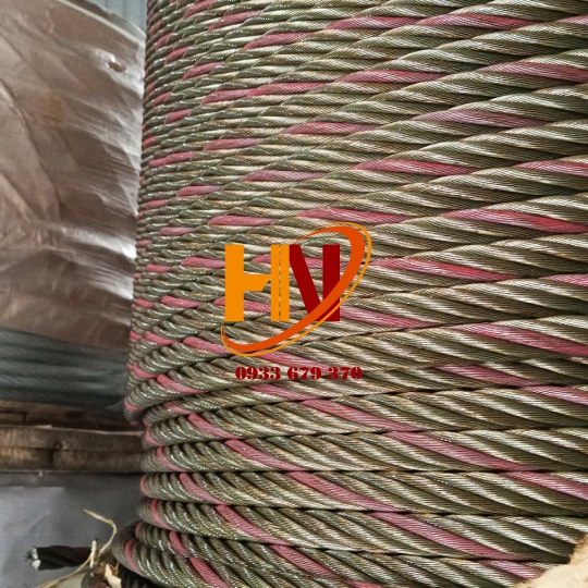 CÁP THÉP SỌC ĐỎ 6X37 TRUNG QUỐC