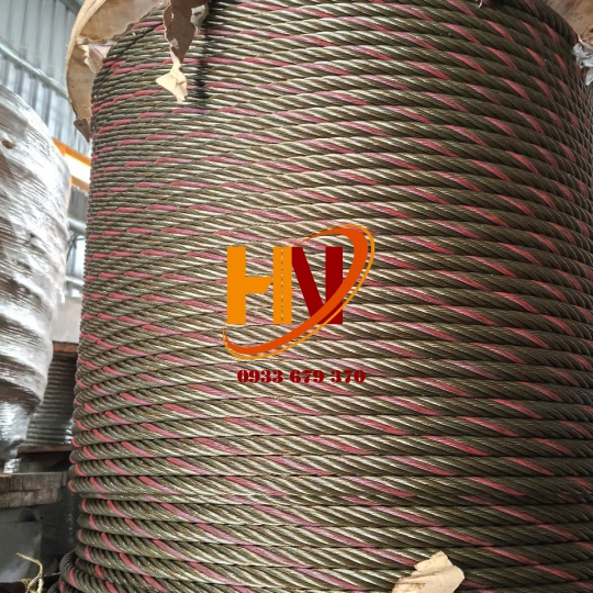 CÁP THÉP SỌC ĐỎ 6X37 TRUNG QUỐC